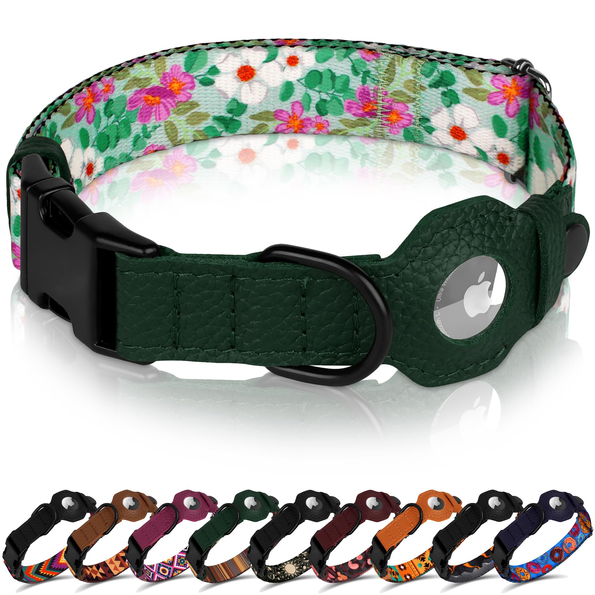 Collar AirTag de BUDKAS con hebilla metal, seguridad para paseos