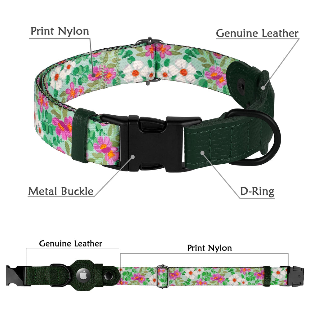Collar AirTag de BUDKAS con patrón rayas, diseño dinámico y alta visibilidad