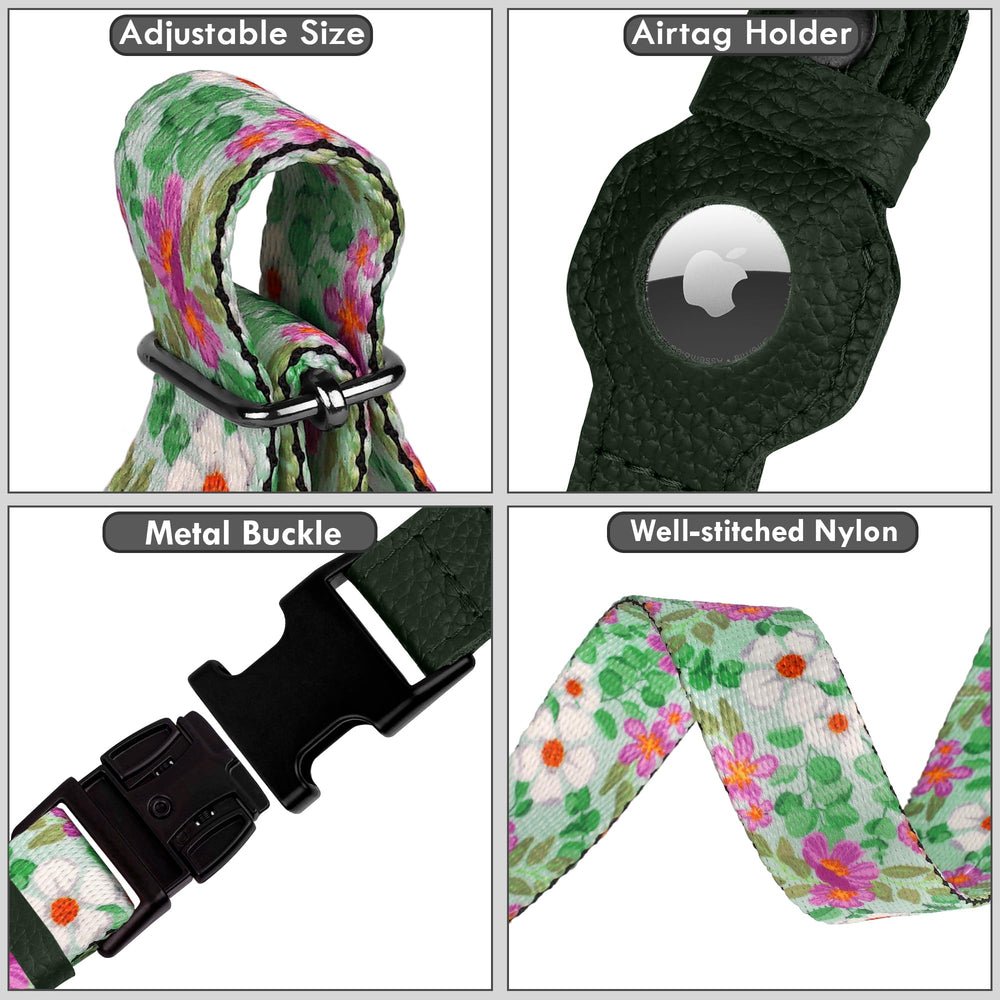Collar AirTag de BUDKAS, ajuste multi-tamaño para crecimiento del perro