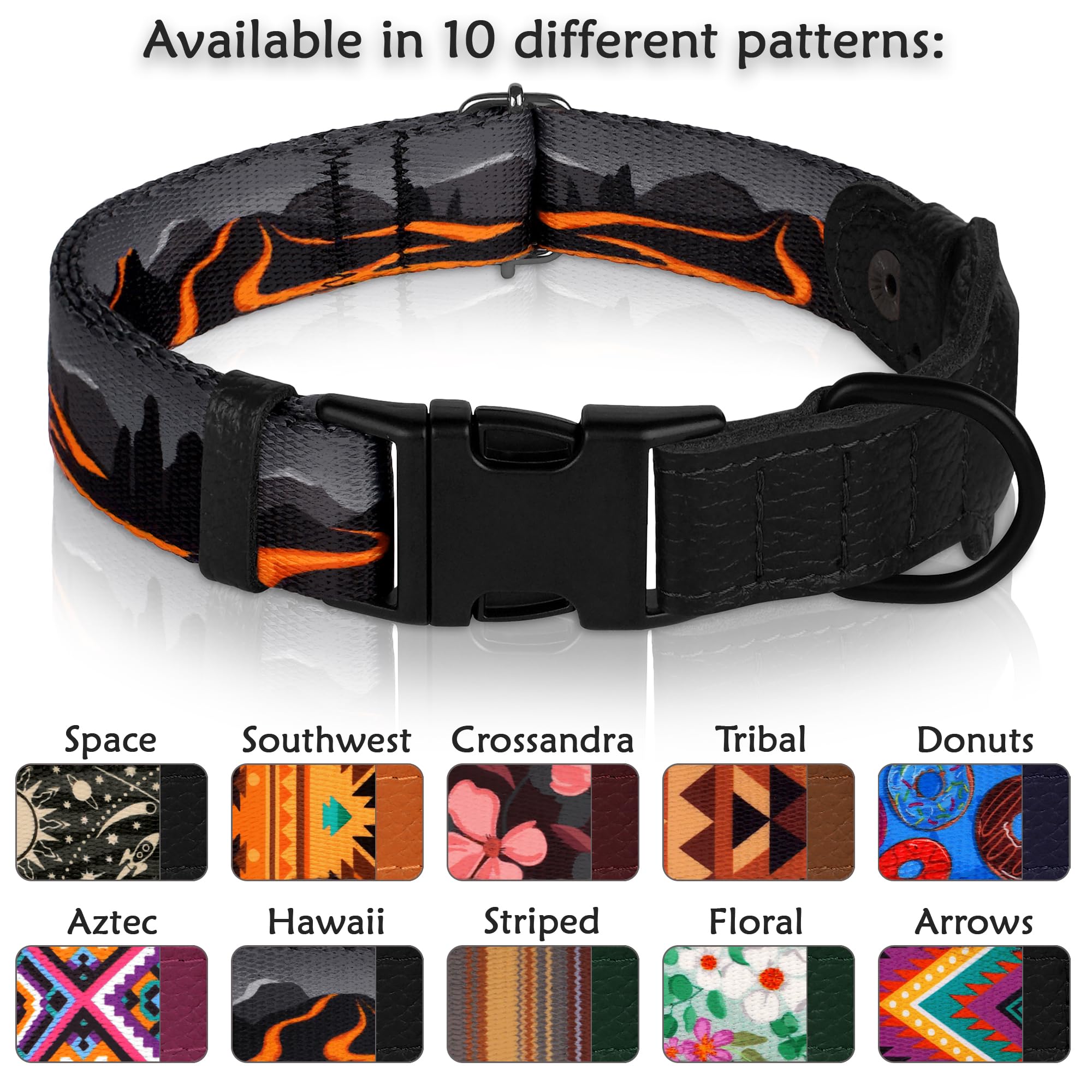  Collar ajustable BUDKAS con tallas XS a XL para perros de todos los tamaños