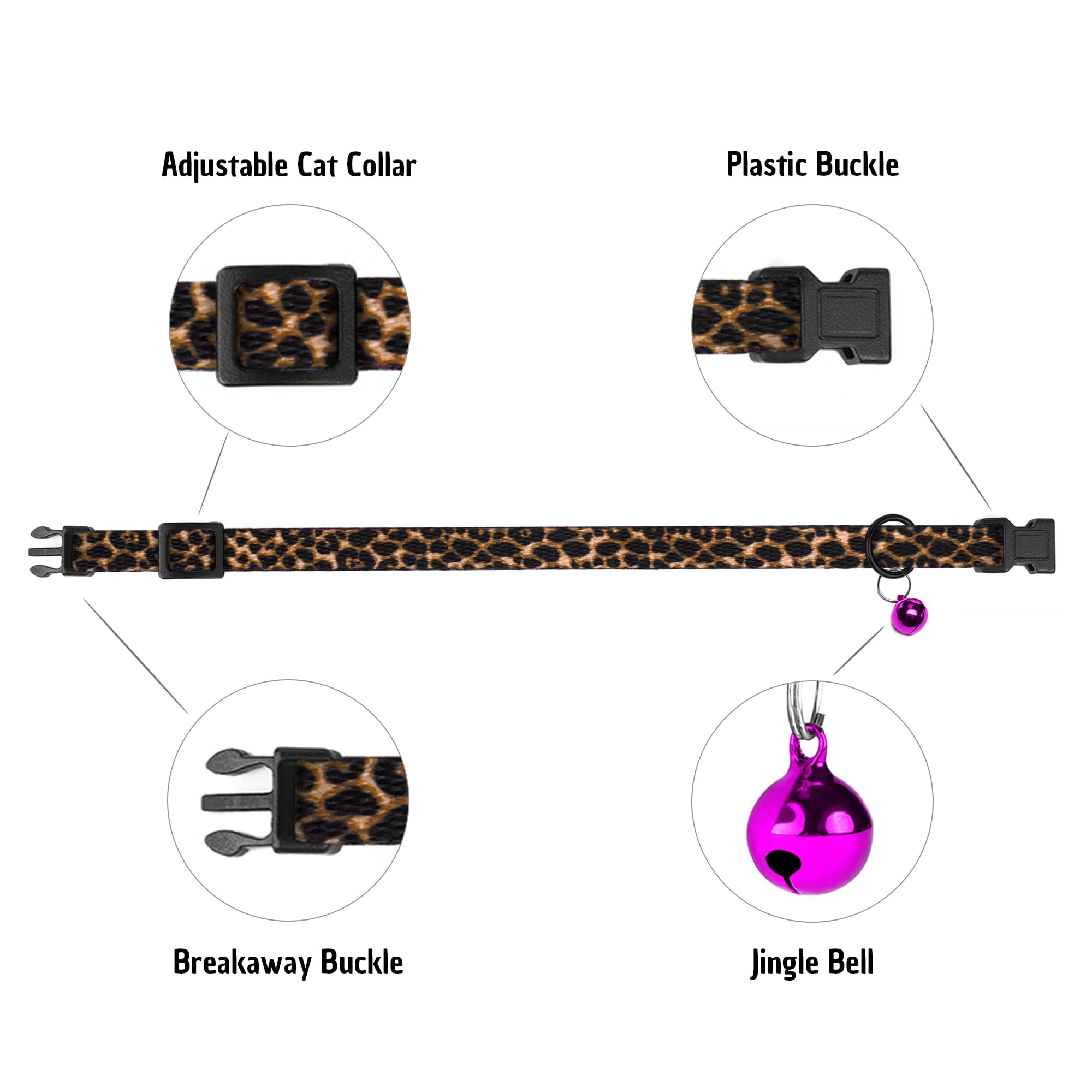 Collar BUDKAS colorido, patrones variados para personalidad del gato.
