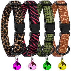 Collares para gato BUDKAS estriado con hebilla de liberación, seguridad y estilo para juego diario.