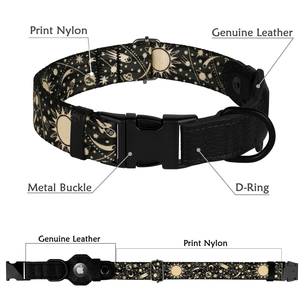 Collar BudKAS nylon impreso Patrón Rayas, estilo y confort en caminatas largas.