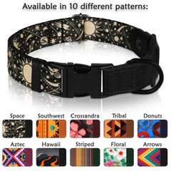Collar BudKAS nylon impreso Patrón Suroeste, diseño moderno y ajuste seguro.