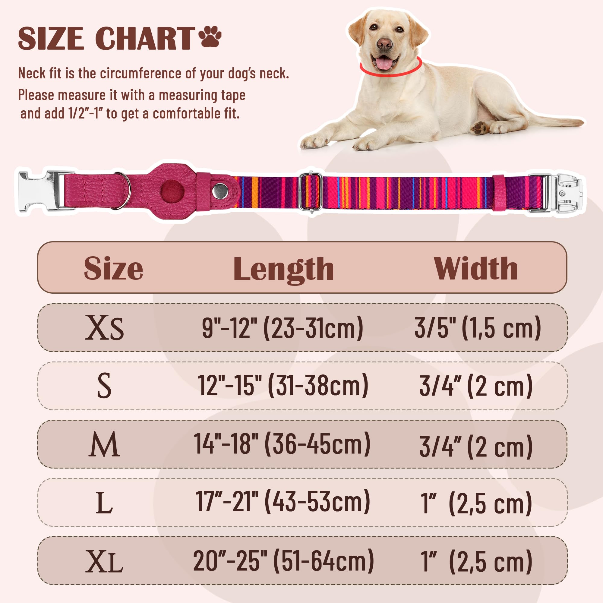Budkas AirTag collar nylon ligero para uso diario.