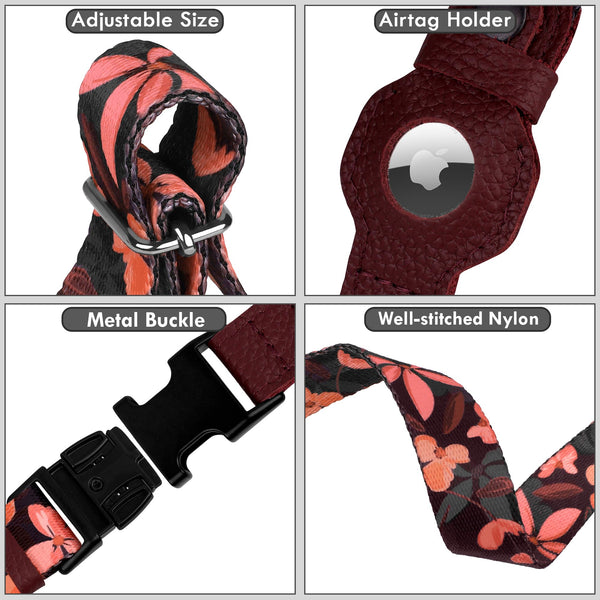 Collar budkas con AirTag, patrón azteca, diseño moderno y cómodo