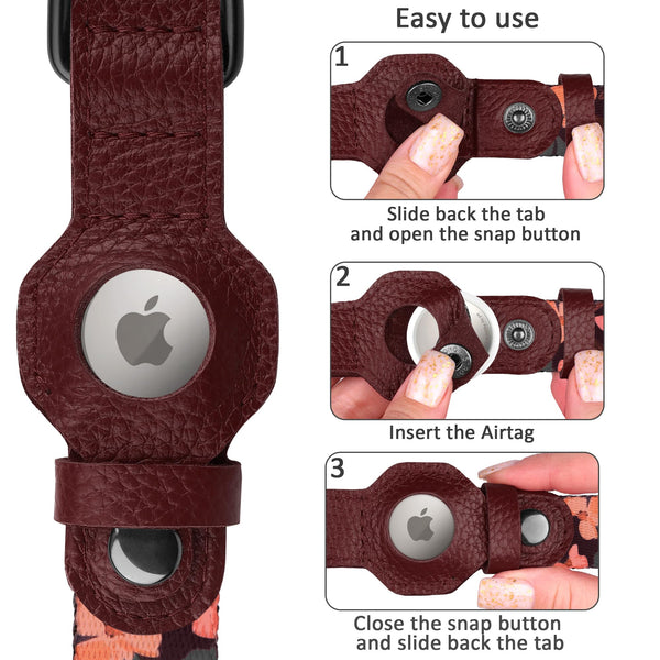 Collar budkas con AirTag, patrón espacio, fácil localización durante paseos