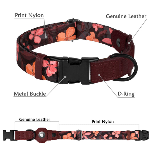 Collar budkas con AirTag, patrón flechas, estilo actual y seguridad