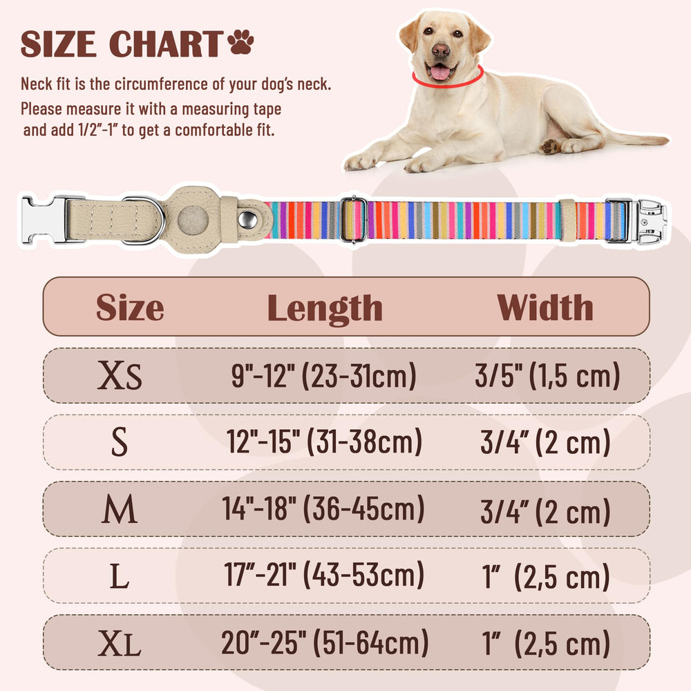 Collar Budkas AirTag Serape, cierre metálico resistente para paseos activos.