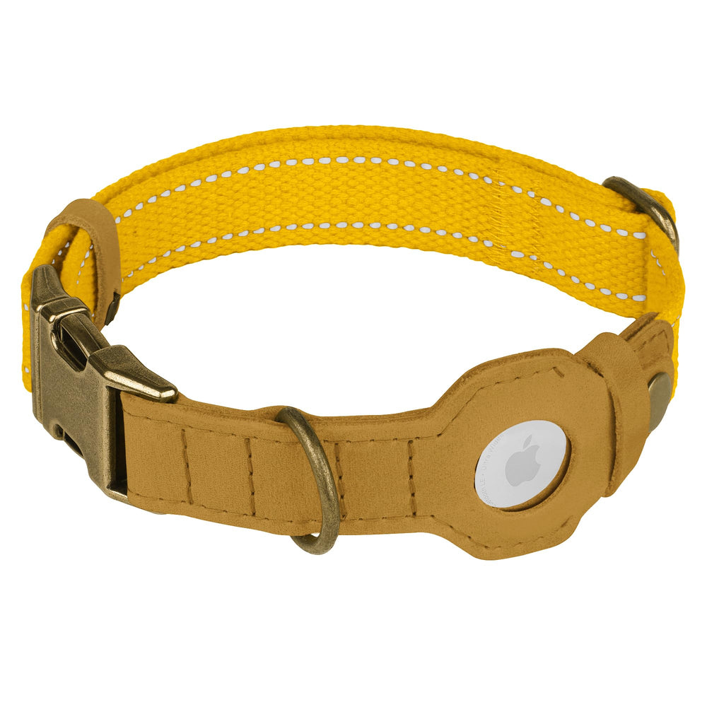 Collar de cuero reflectante BUDKAS para paseos nocturnos