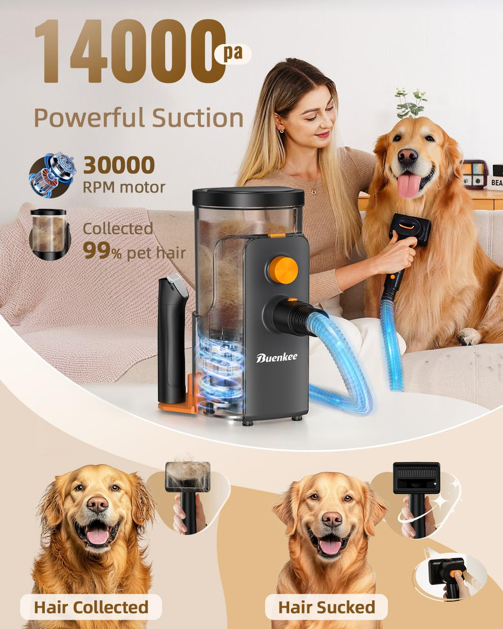 Buenkee batería recargable de 1500mAh para uso independiente.