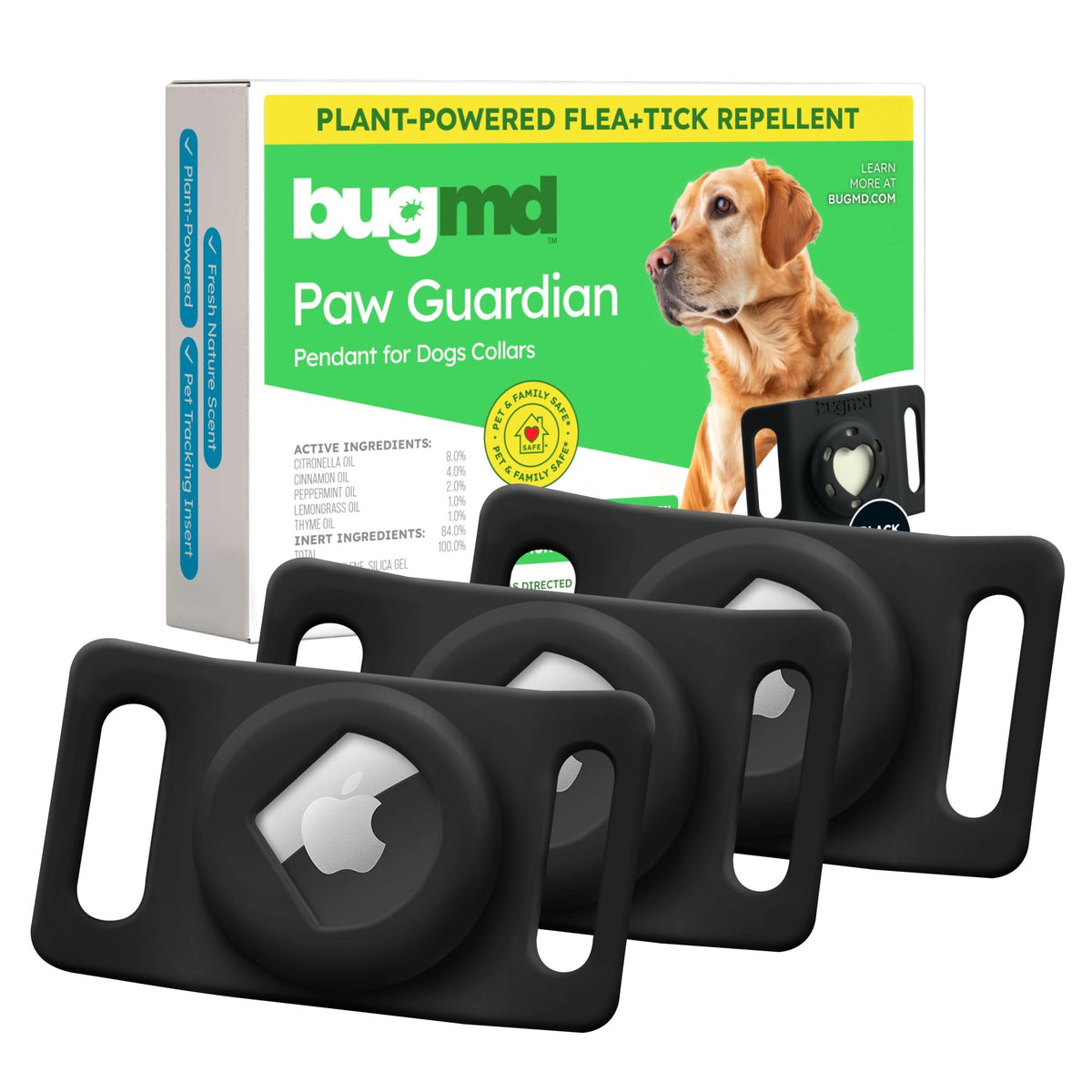 BugMD Paw Guardian colgante AirTag para perro, ubicación segura y práctica.
