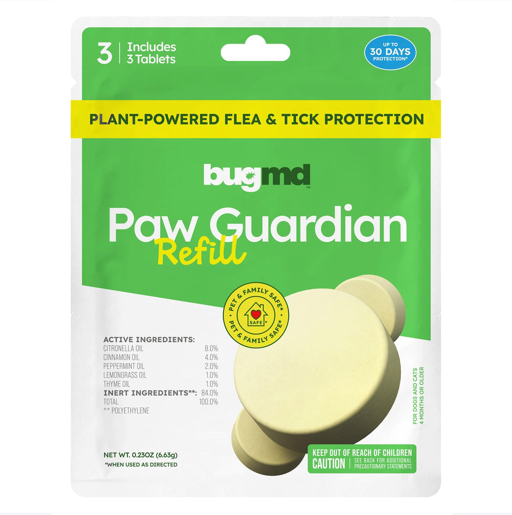 BugMD Paw Guardian colgante para collar, protección natural contra pulgas y garrapatas.