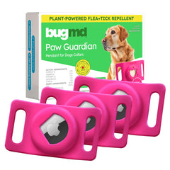 BugMD Paw Guardian pendiente con AirTag para collar rosado, rastreo seguro para perros
