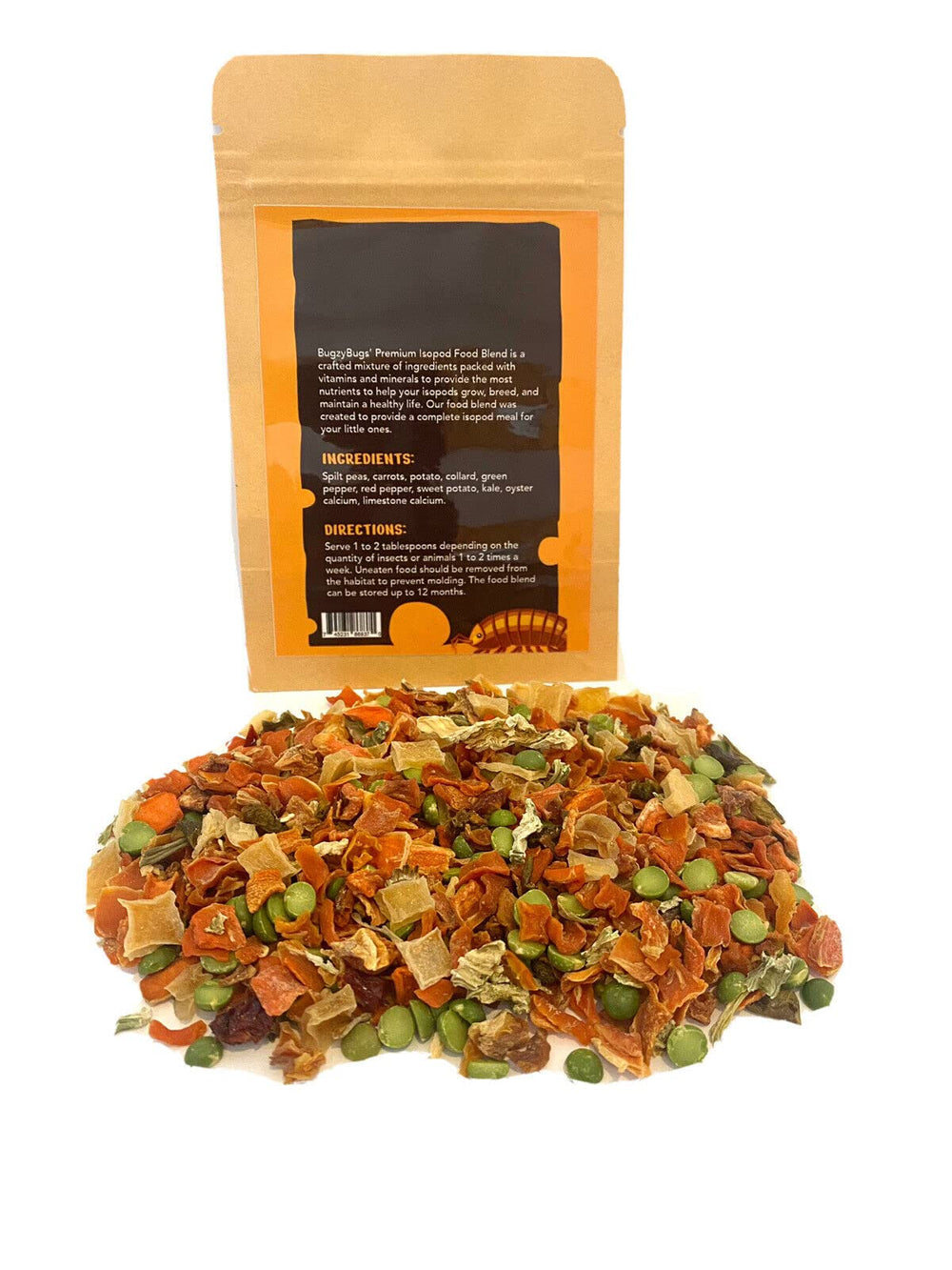 Bugzy Bugs Isoblend, ingredientes vegetales secos que favorecen un alimento completo