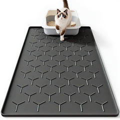 Bulkniu estera de silicona para arena de gato 22x34 en negro, suave para las patas