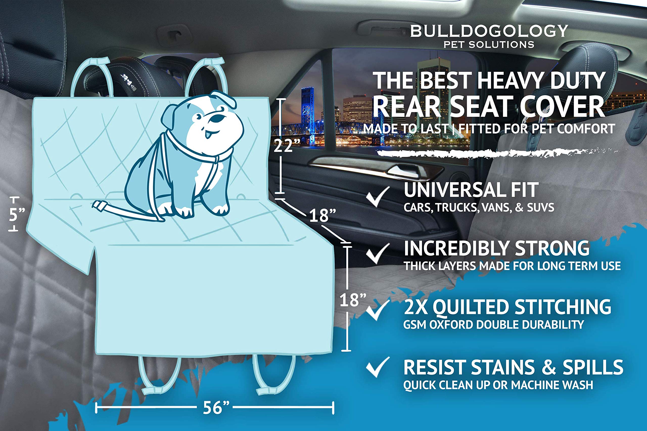 Bulldogology capa impermeable de asiento evita manchas y derrames.