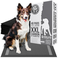 Pañales Bulldogology carbón activo XXL 30x36 para absorción rápida y protección de suelos.