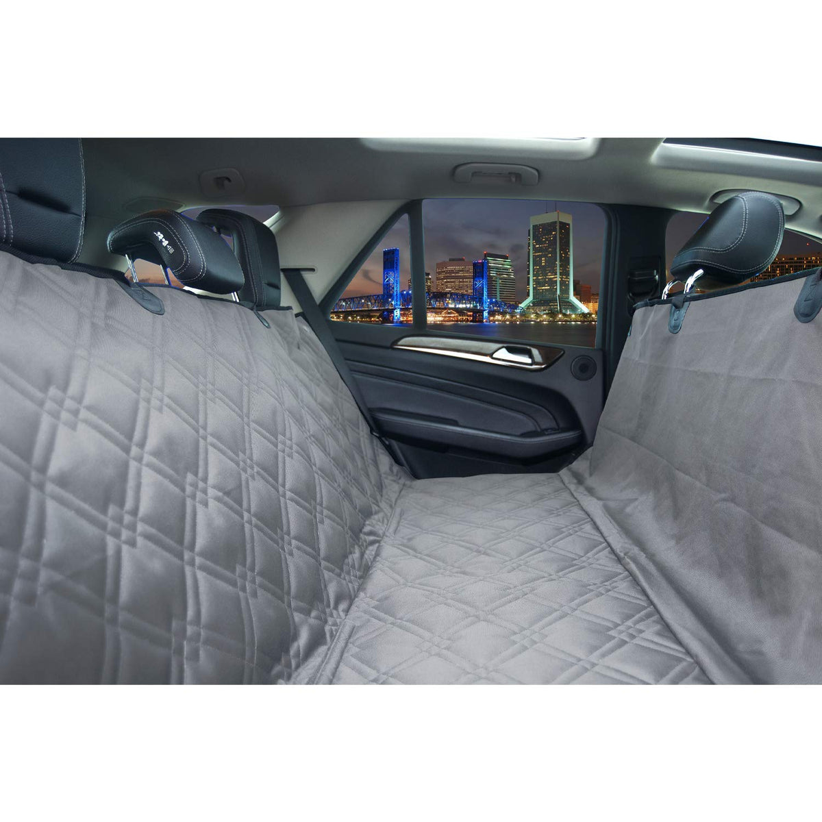 Bulldogology protector de asiento trasero para perros protege contra pelo y suciedad.