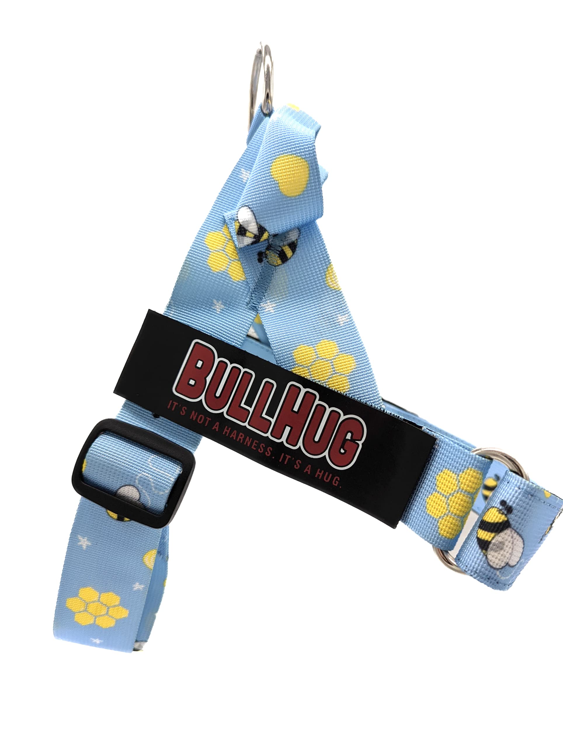 BullHug anillo metálico resistente para correa segura.