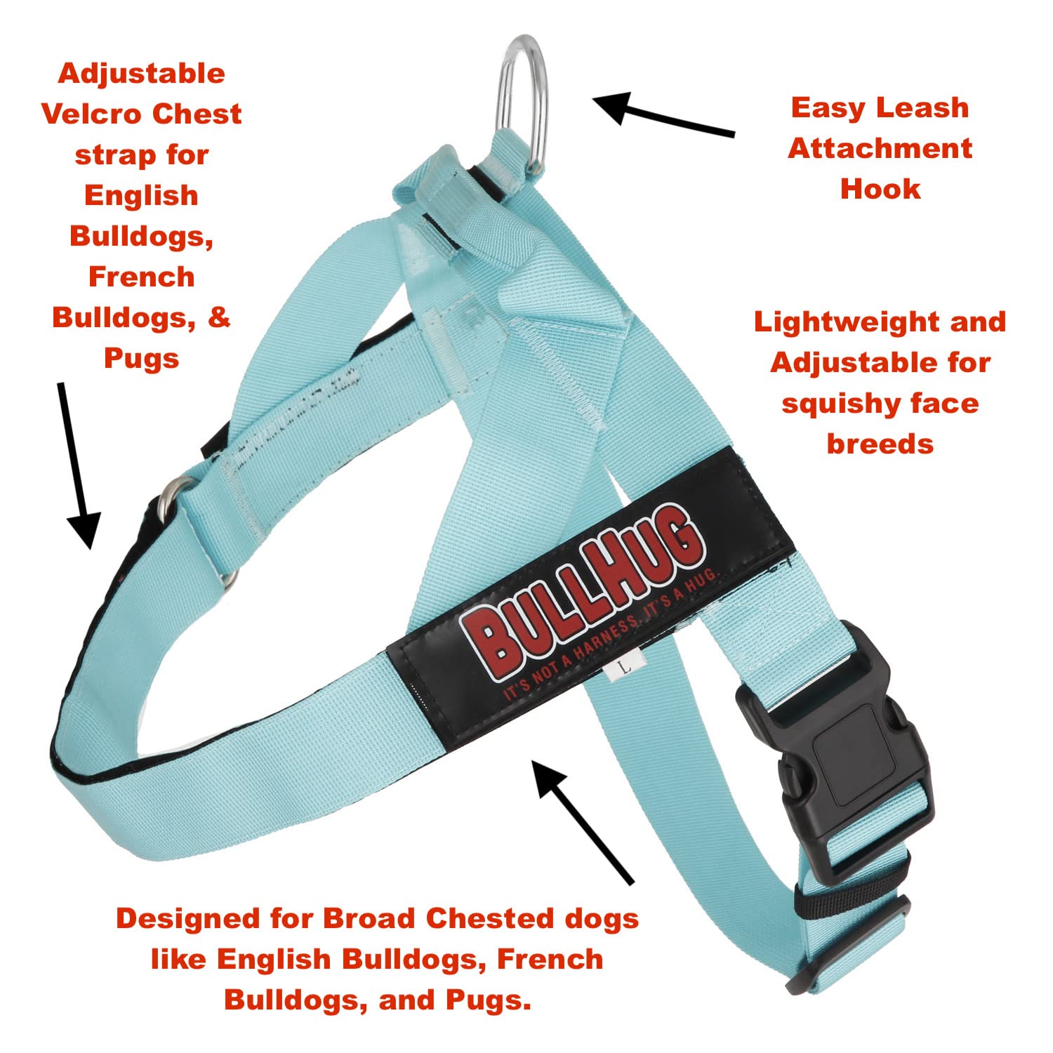BullHug Arnés: ajuste de pecho para adaptarse mejor.