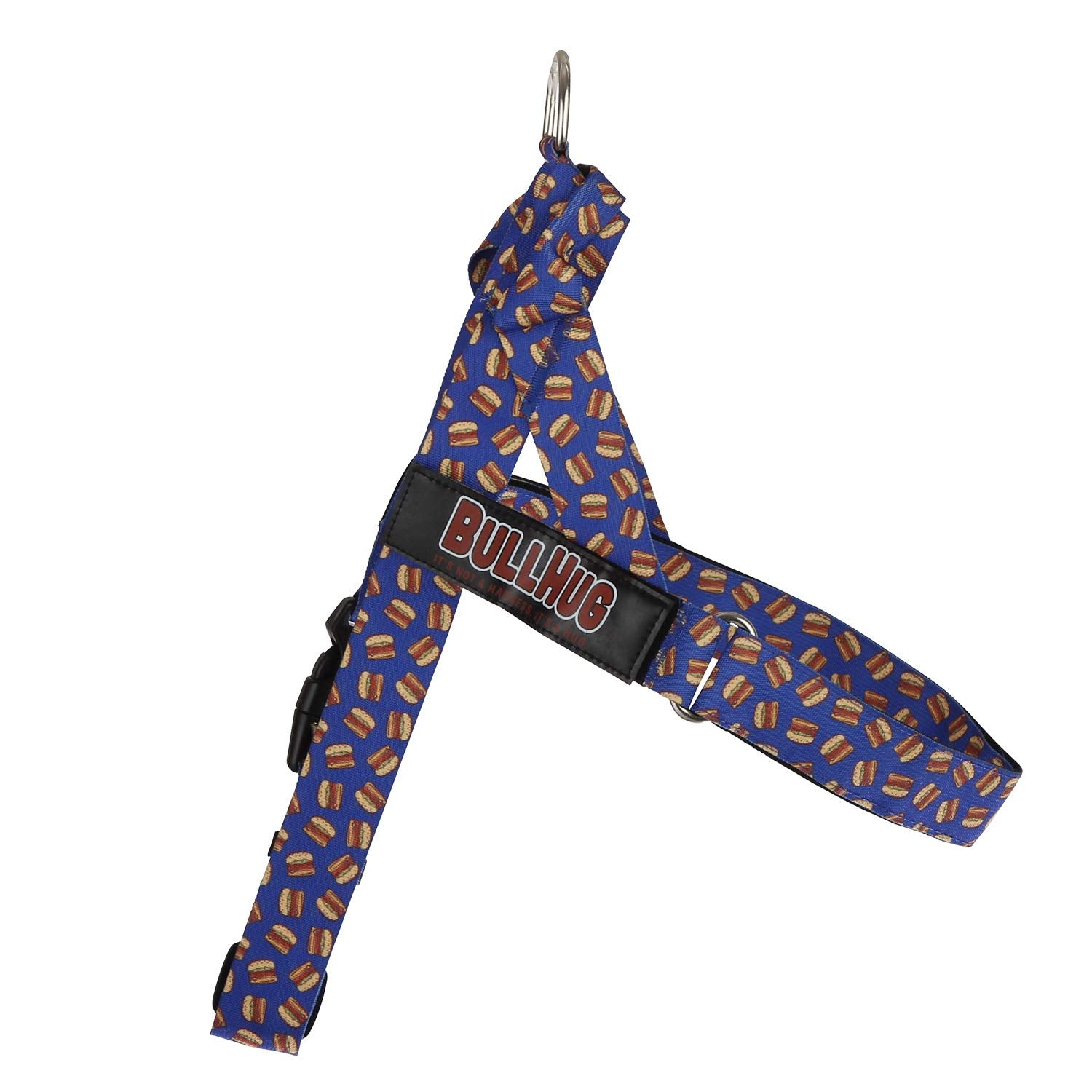BullHug arnés detalle Velcro pecho para ajuste cómodo en razas de pecho ancho.
