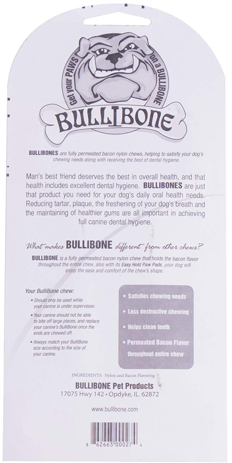 Bullibone, hueso dental con sabor a bacon, ayuda a la higiene bucal durante la masticación.