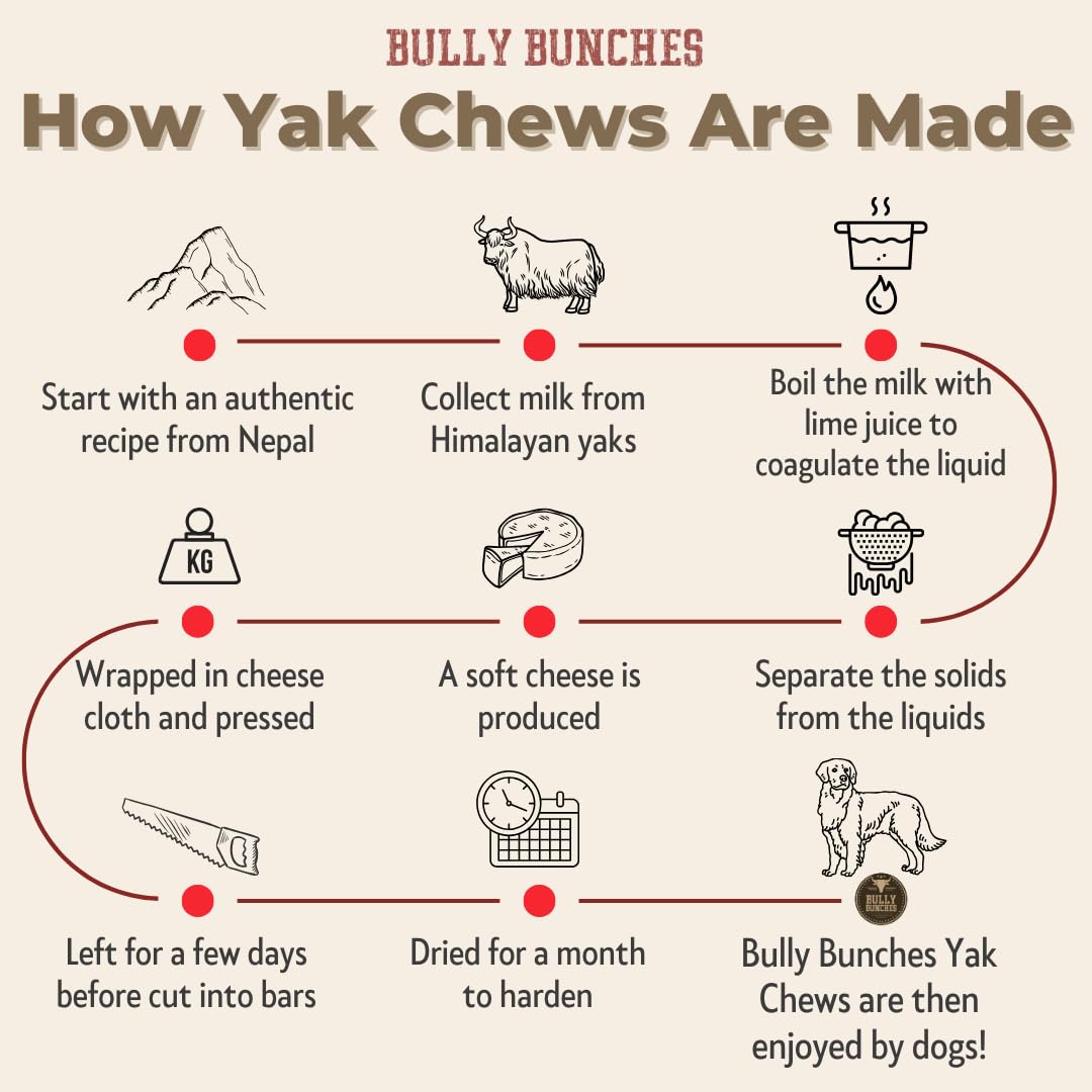 Bully Bunches Yak Himalayo sin cuero crudo, opción más segura.