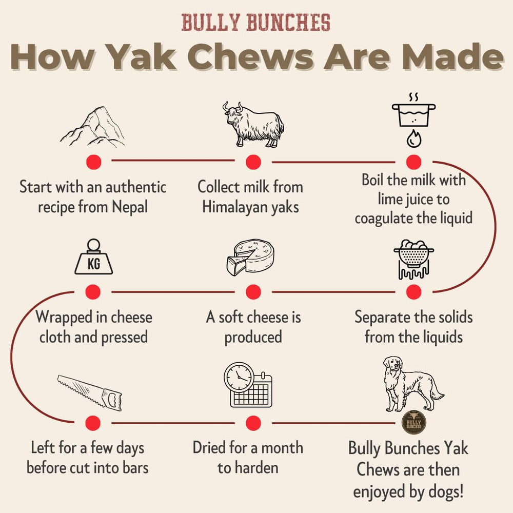 Bully Bunches queso yak cuidado dental natural para perros activos