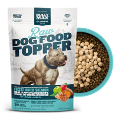 Bully Max complemento salmon, mejora el sabor y la proteína en la comida diaria.