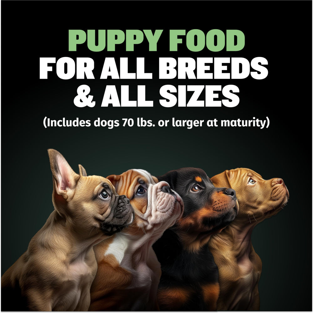 Bully Max Puppy Food 24/14 aporta 419 calorías por taza para cachorros activos.