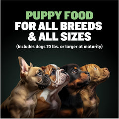 Bully Max Puppy Food 24/14 aporta 419 calorías por taza para cachorros activos.