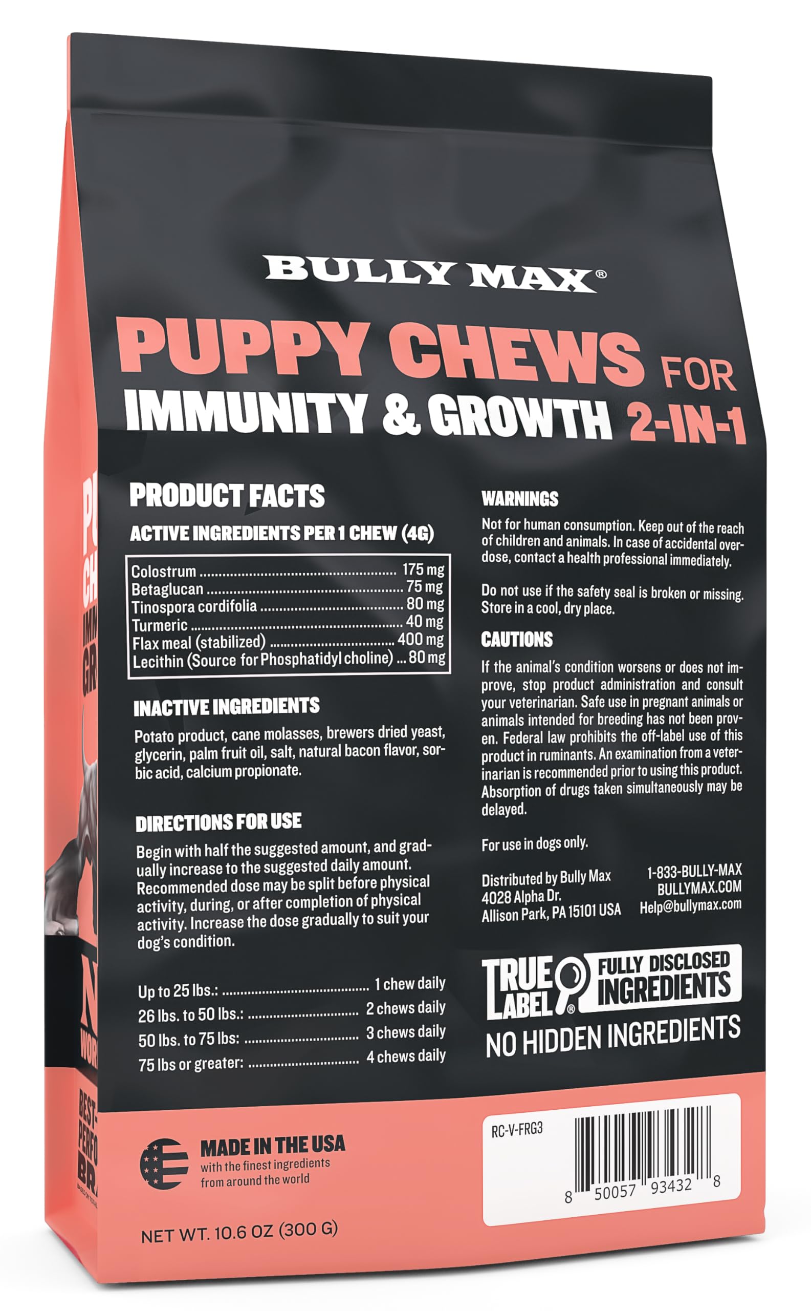 Bully Max textura suave, sabor agradable, ideal para entrenar diariamente.