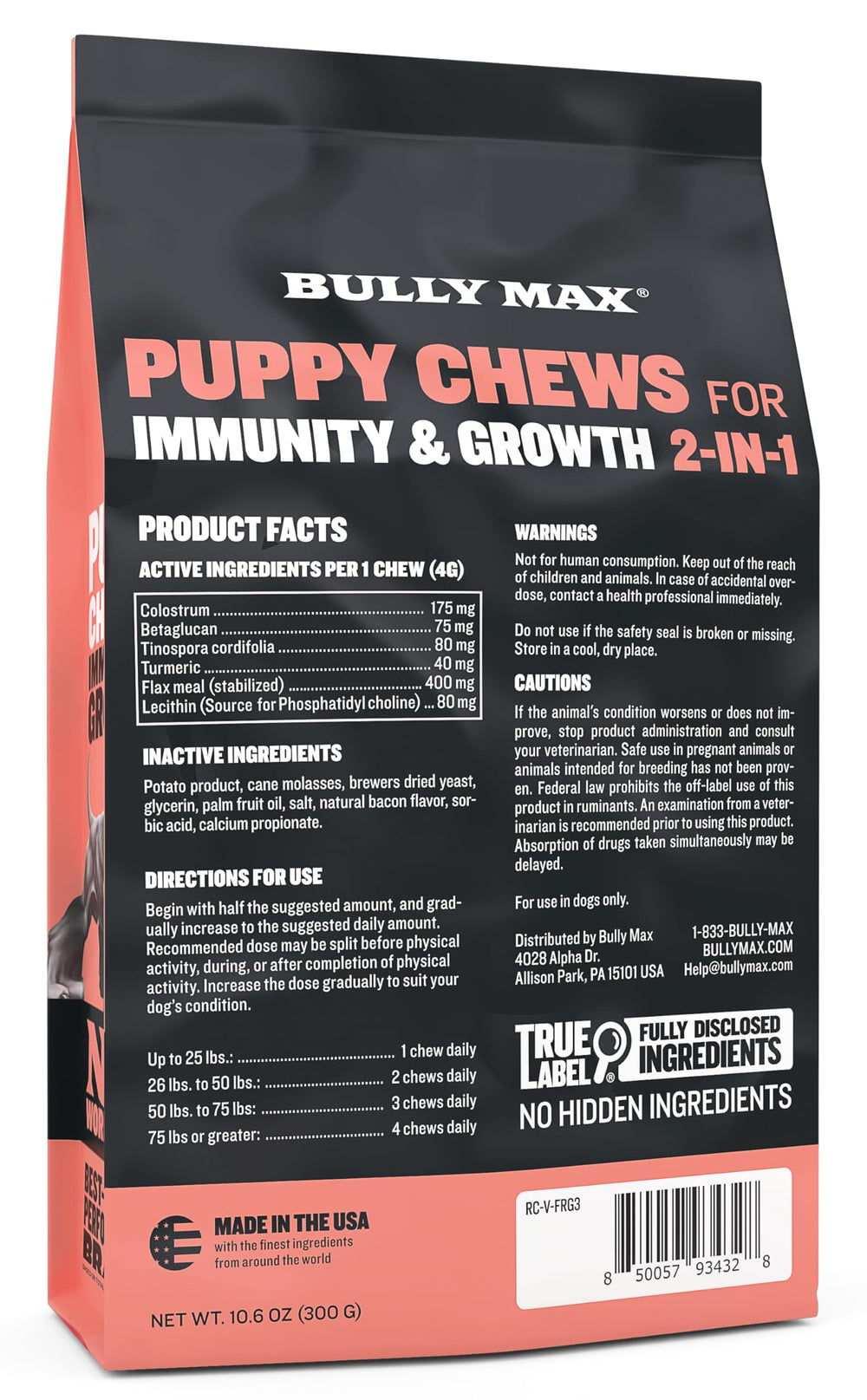 Bully Max textura suave, sabor agradable, ideal para entrenar diariamente.