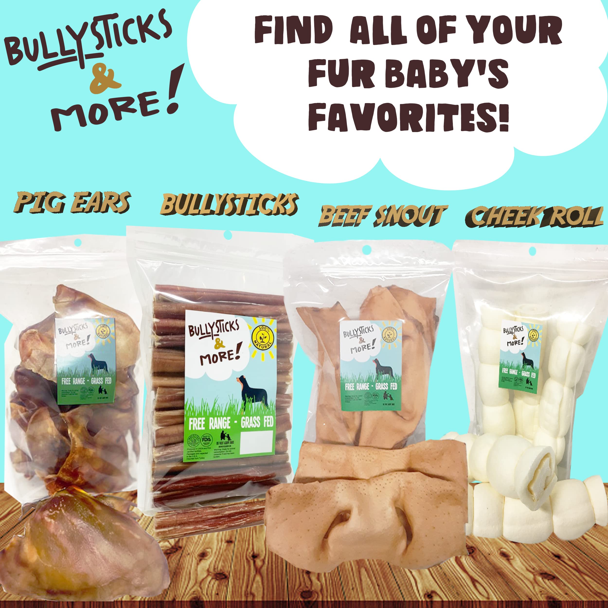 BULLYSTICKS Y MORE hocicos de carne cheek, proteina natural para perros