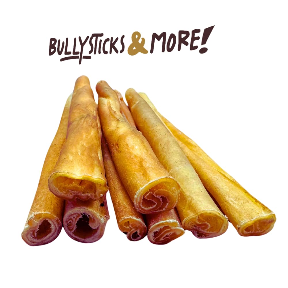 BULLYSTICKS & MORE tiras de colágeno de res para perros, promueven masticación saludable.