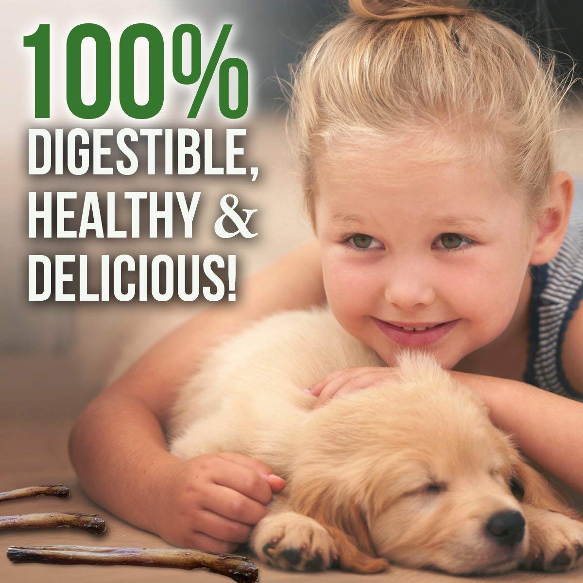 Bullysticks Organic Estándar 6 pulgadas, beneficio dental sin artificios para perros.
