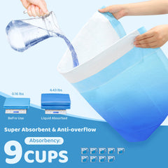 Bulubaky almohadillas absorben hasta 700 ml, gel rápido.