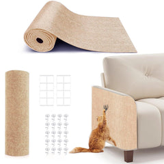 BumaiGo: alfombra rascadora para gatos beige de gran tamaño protege muebles y ofrece área de juego