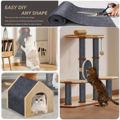 BumaiGo alfombrilla rascado para gatos con dimensiones grandes para cobertura amplia.
