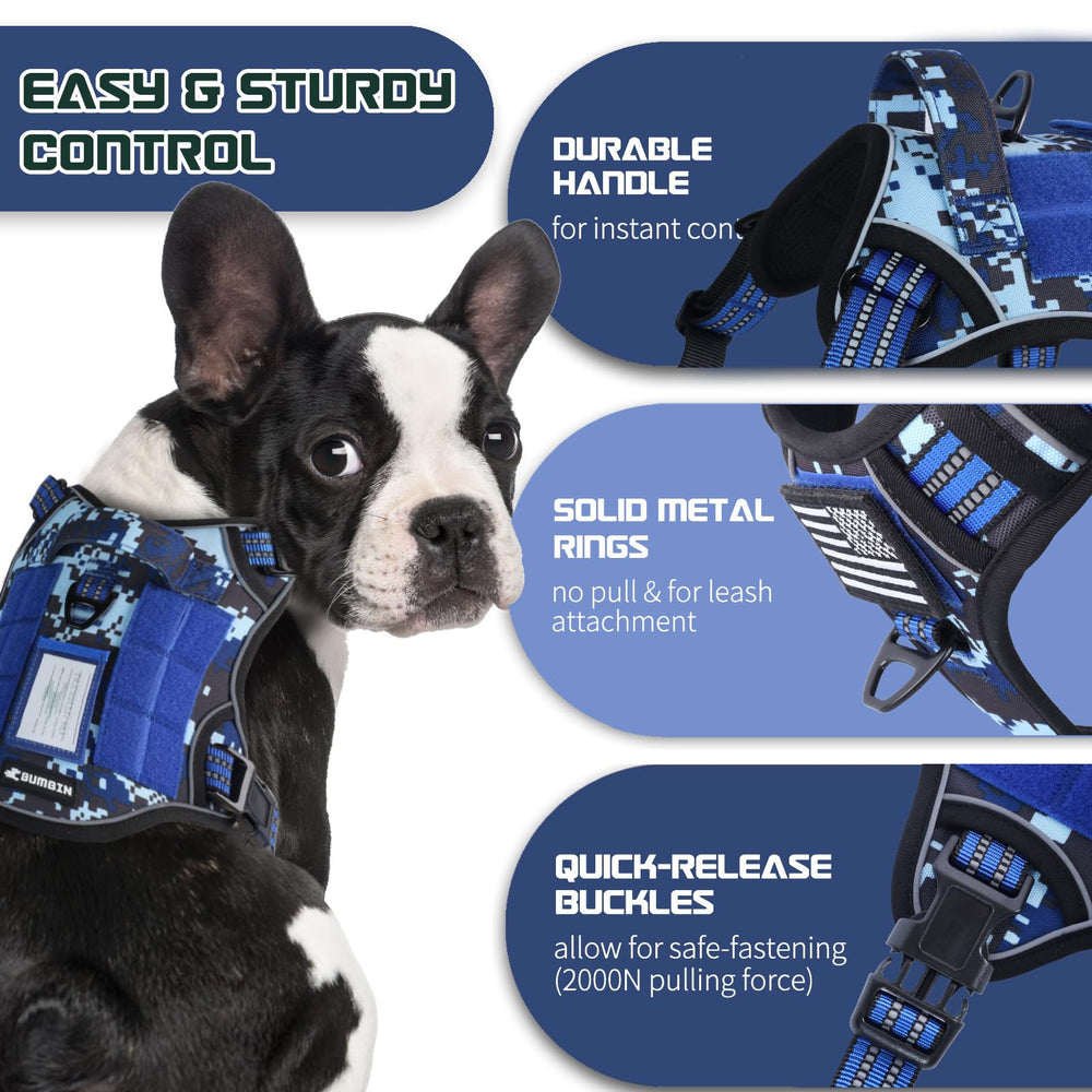 Arnés BUMBIN con sistema MOLLE para accesorios, azul camuflaje