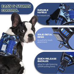 Arnés BUMBIN con sistema MOLLE para accesorios, azul camuflaje