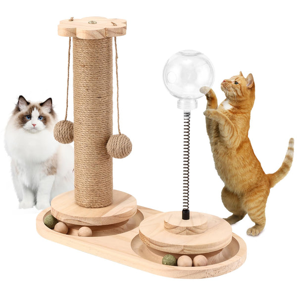 BUMUBI poste rasca para gatos, protege muebles y fomenta juego diario.