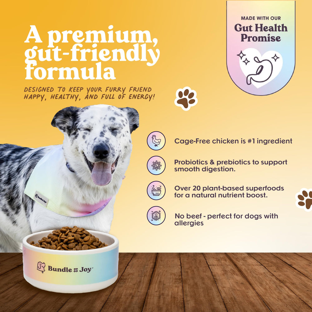 Probióticos en Bundle x Joy para apoyar la digestión de perros adultos.