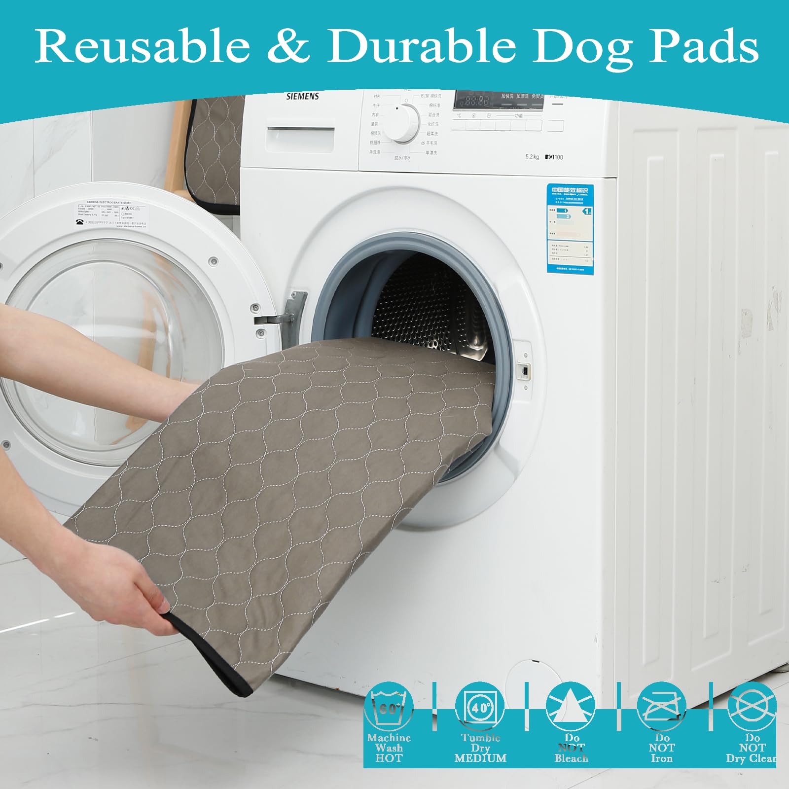 Bunlitent almohadilla lavable para perros, tecnología de secado rápido, lista para usar en minutos.