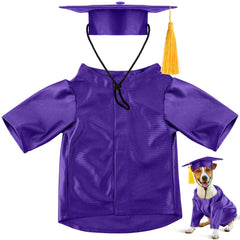 Bunnycool graduación para perro: sombrero y bata morados