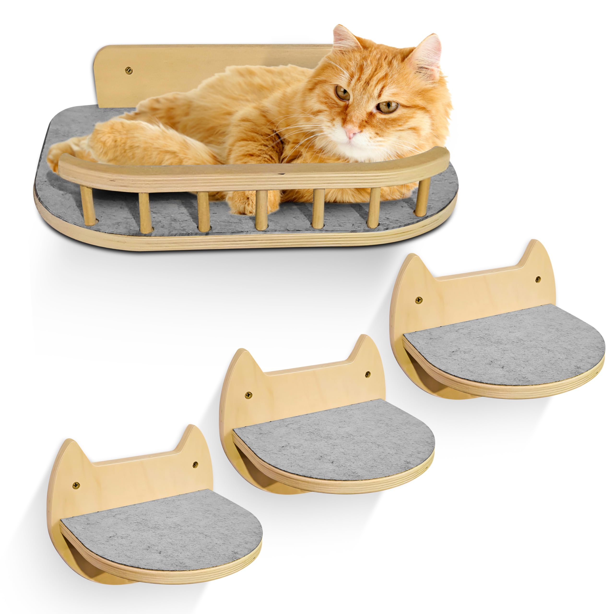 BUOGA cama de pared para gatos con soporte elevado y confort