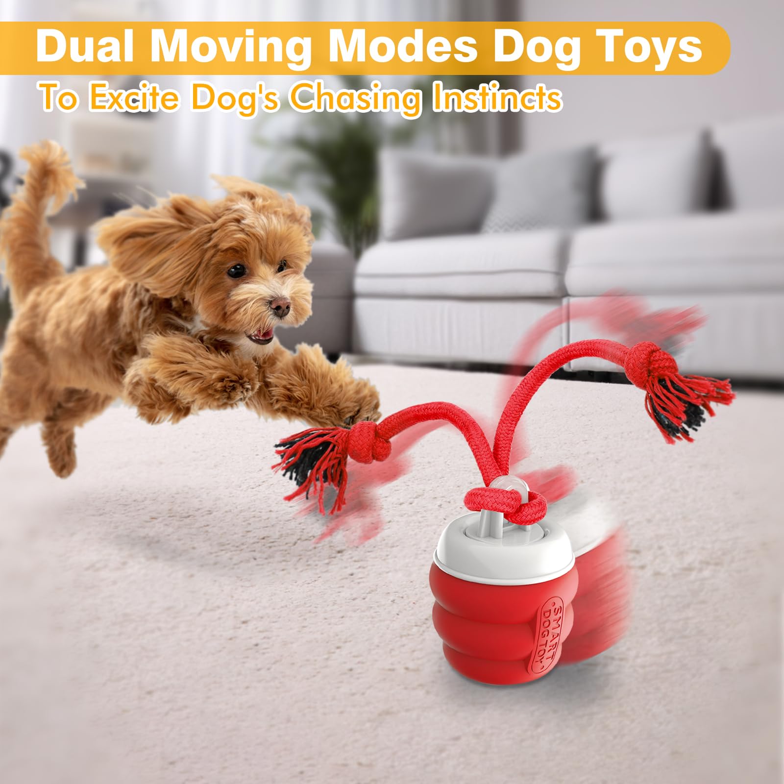 BUPIHUKA juguete automático para perros, movimiento constante para gastar energía.