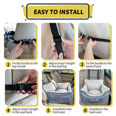 Burgenest asiento coche pequeno, instalación sencilla delante o detrás del asiento.
