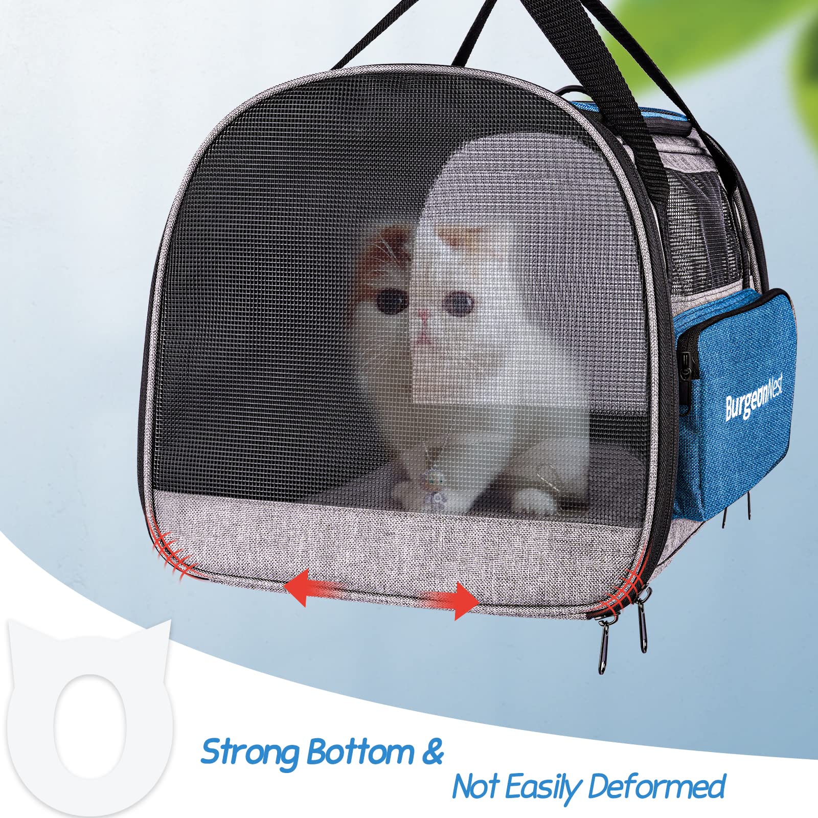BurgeonNest correa ajustable para transporte manos libres durante el viaje.